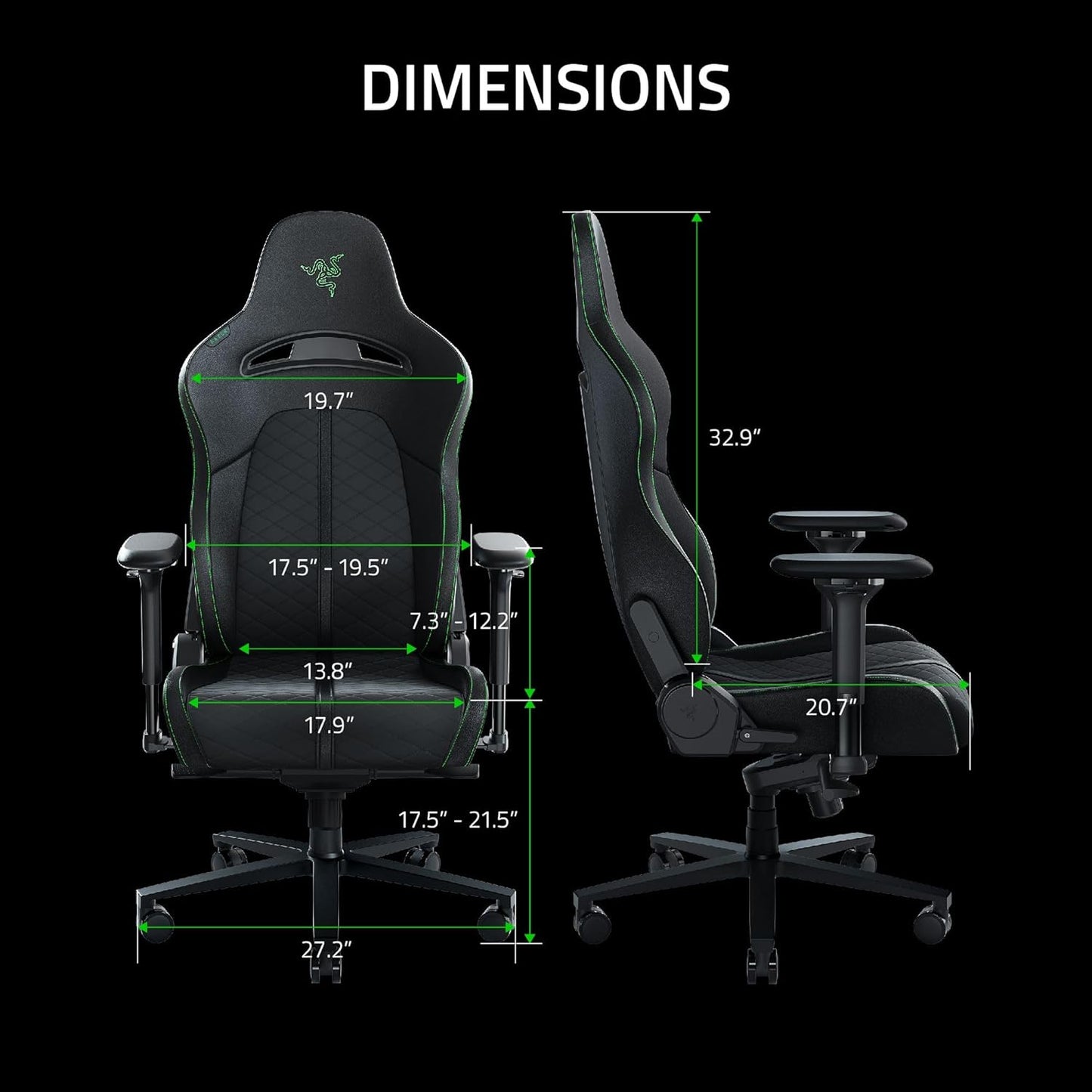 Razer RZ38-03720400-R3U1 Enki Gaming Chair Black/Green