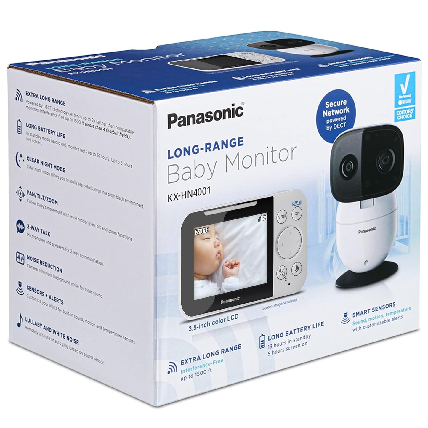 Panasonic KX-HN4001W Long Range Video Baby Monitor