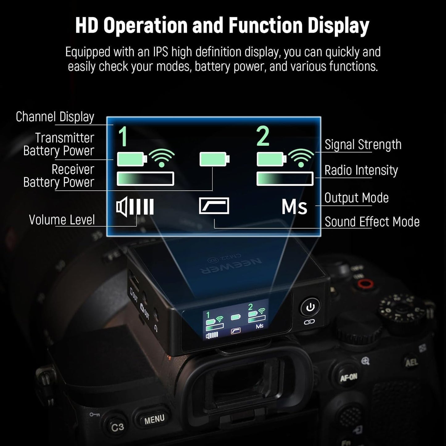 Neewer 21000042 Wireless Lavalier Microphones - Charging Case, 2 Pack