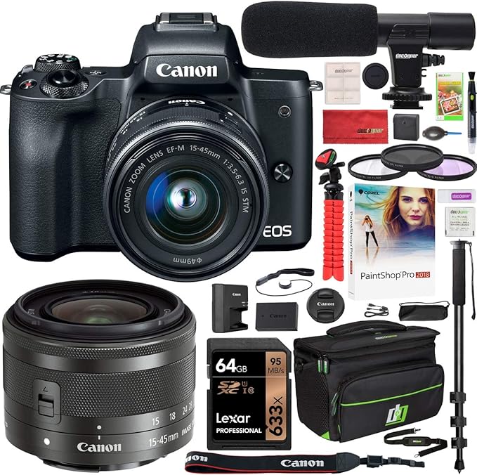 Canon E4CNEOSM50K1545 EOS M50 Mirrorless Camera 15-45mm Bundle