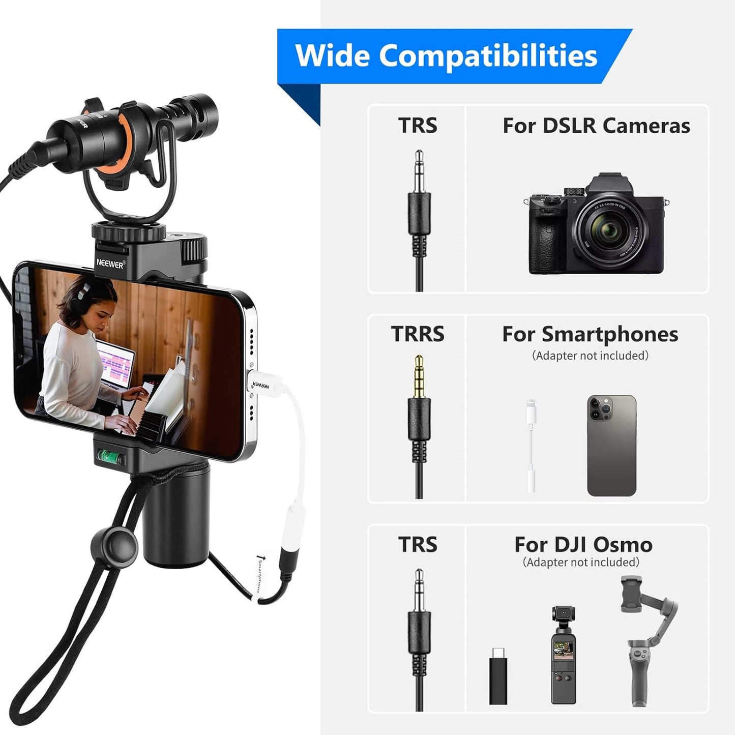 Neewer 40100304NE CM14 PRO On-Camera Video Microphone Kit