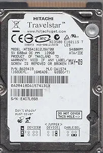 Hitachi HTS541612J9AT00 120GB IDE 2.5 Hard Drive