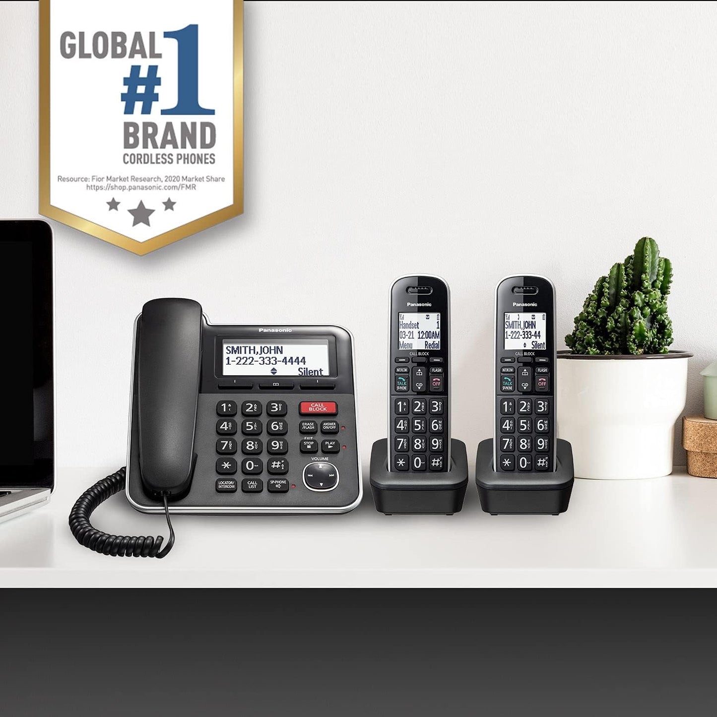 Panasonic KX-TGB852B Corded/Cordless Phone System with Answering Machine