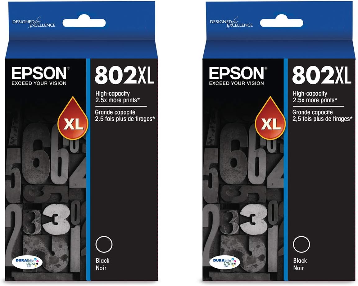 Epson 11887 T802XL120 Black Ink Cartridge 2-Pack