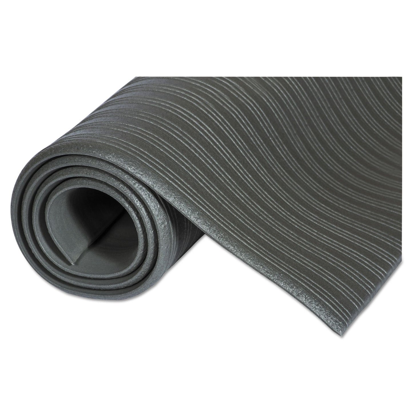 Crown FL 2436BK Anti-Fatigue Mat - Ribbed Vinyl, Black, 24x36