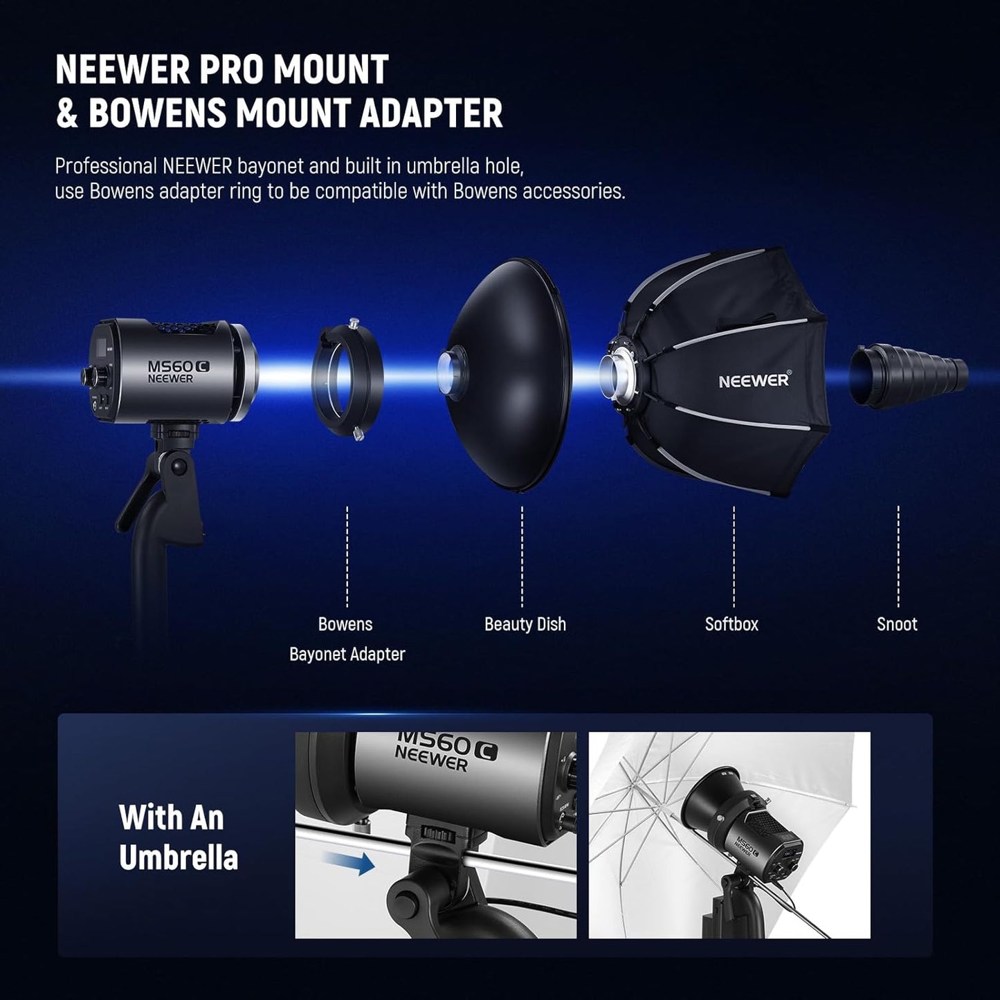 Neewer MS60C RGBWW LED Video Light Battery Kit