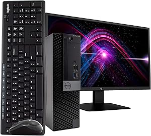 Dell 7050 Optiplex Desktop PC, i5, 500GB SSD, 24in Monitor, Renewed