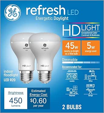 GE 45550 Refresh 45W Daylight Dimmable LED 2-Pack