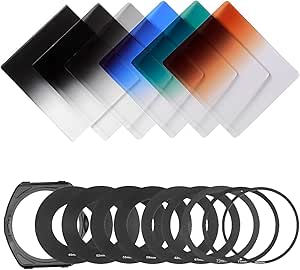 Neewer 10084593 Graduated ND Color Filter Kit with Adapter Rings