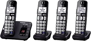 Panasonic KXTGE234B Cordless Phone System - 4 Handsets