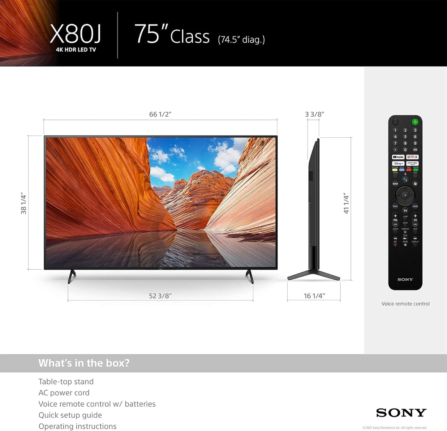 Sony KD75X80J 75-Inch 4K HDR Smart TV (Used)