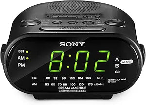 Sony ICFC318BLACK Dual Alarm Clock Radio (Black) — main product image