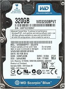 Western Digital WD3200BPVT 320GB Scorpio Blue 5400RPM Hard Drive — main product image