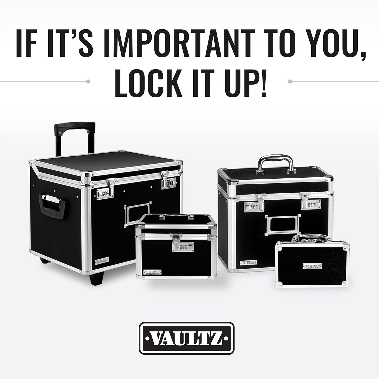 Vaultz VZ00490 Locking Vinyl Record Storage Box 50 Albums