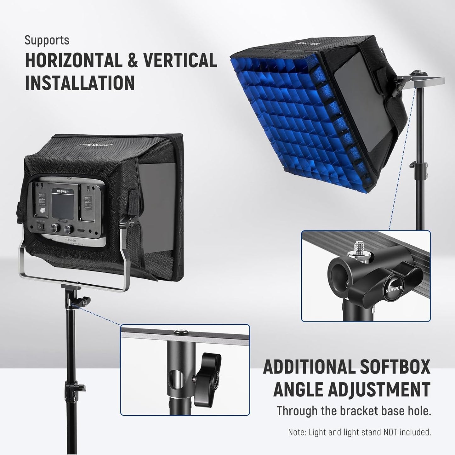 Neewer NL660, RGB660 PRO II Softbox Diffuser with Grid