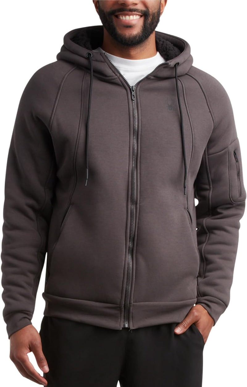 Spyder Hoodie Men's Sherpa Lined Fleece Zip Up Jacket — main product image