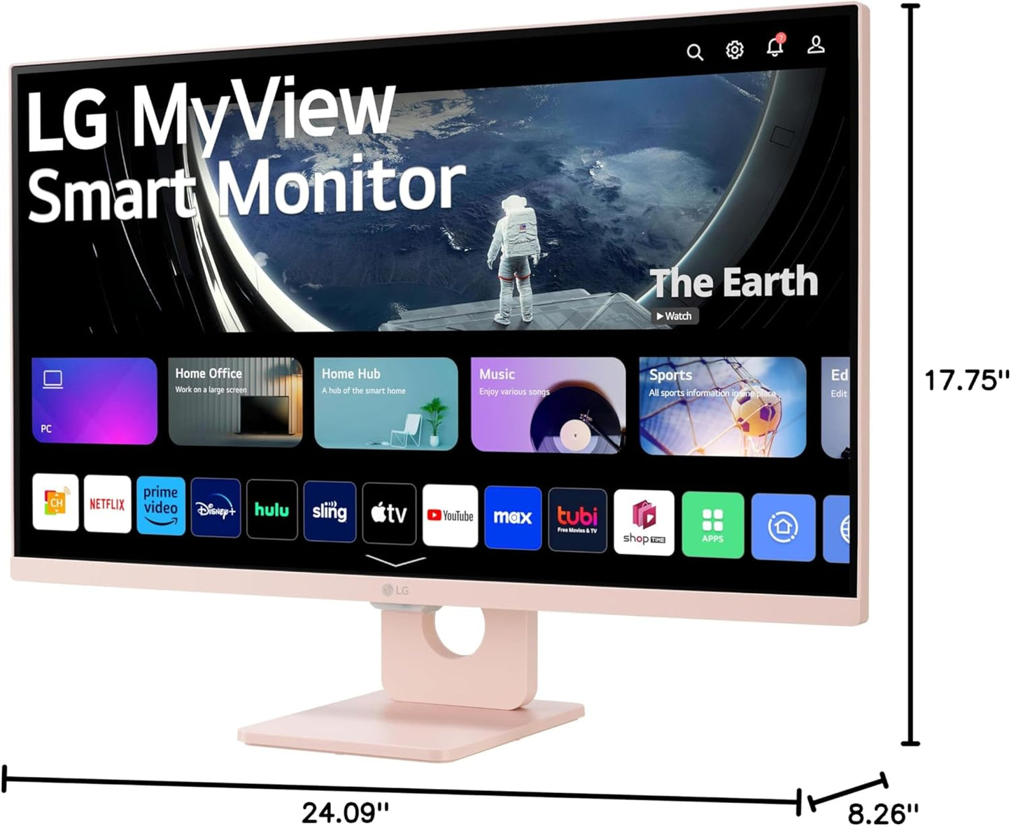 LG 27SR50F-P 27" FHD MyView Smart Monitor - Pink