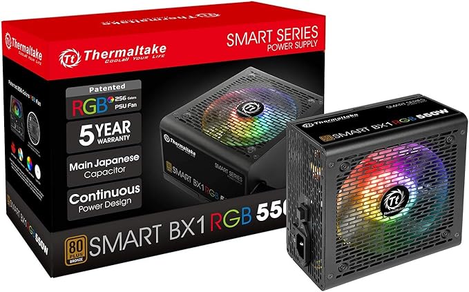 Thermaltake PS-SPR-0550NHFABU-1 550W Smart BX1 RGB Power Supply