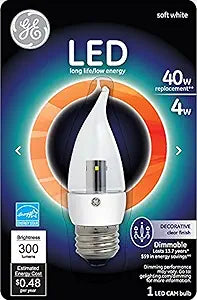 GE Lighting 89951 LED 4W Bent Tip Bulb Clear