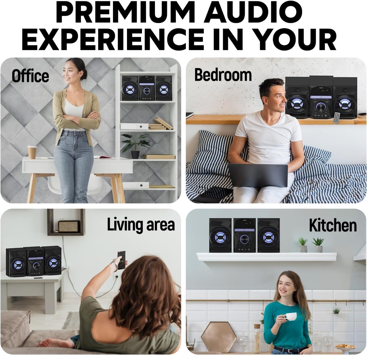 Magnavox MM441-EC 3-Piece CD Shelf System Bluetooth