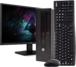 HP 600G1 i5 Quad-Core Desktop PC 24in Monitor Renewed