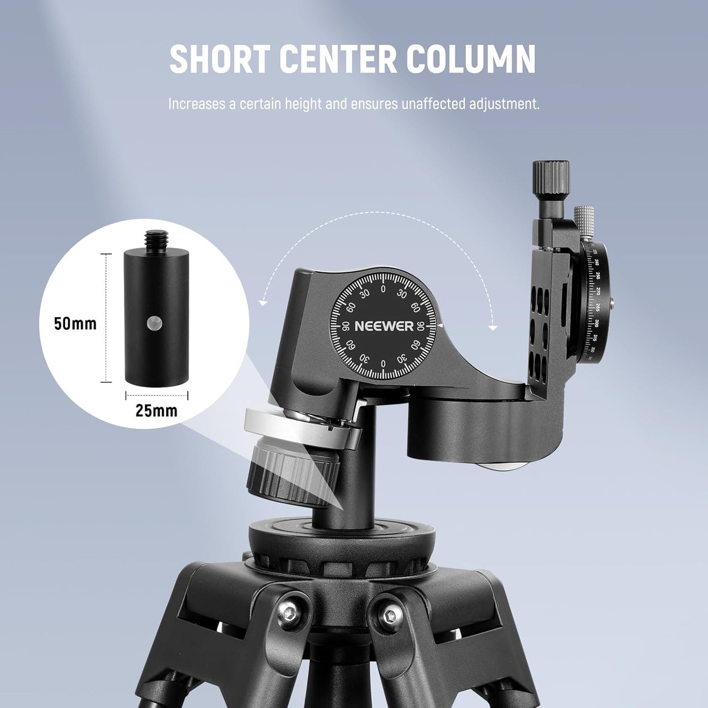 Neewer TH15 3-Way Geared Tripod Head Panoramic