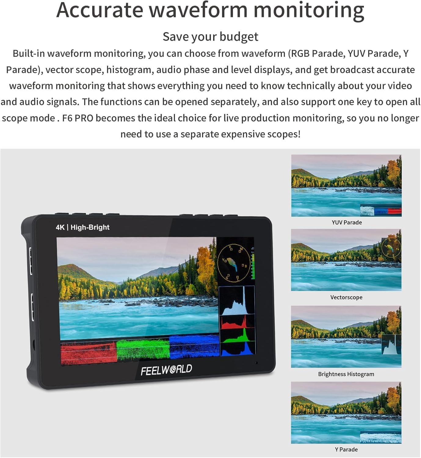 FEELWORLD F5 V4S01 5.5 Inch Camera Field Monitor Kit