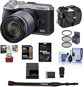 Canon EOS M6 Mark II Mirrorless Camera Kit, Silver — main product image