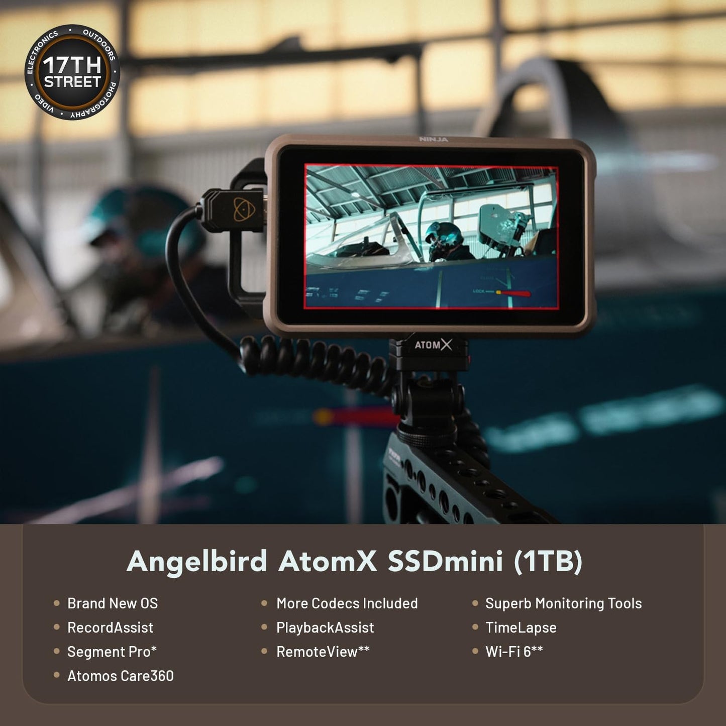 Atomos Ninja 5.2" 4K HDMI Monitor, Battery & Swivel Mount Kit