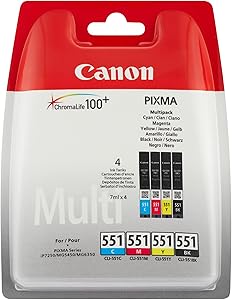 Canon 6509B008 Cli-551 C/M/Y/Bk Multipack Ink Cartridge