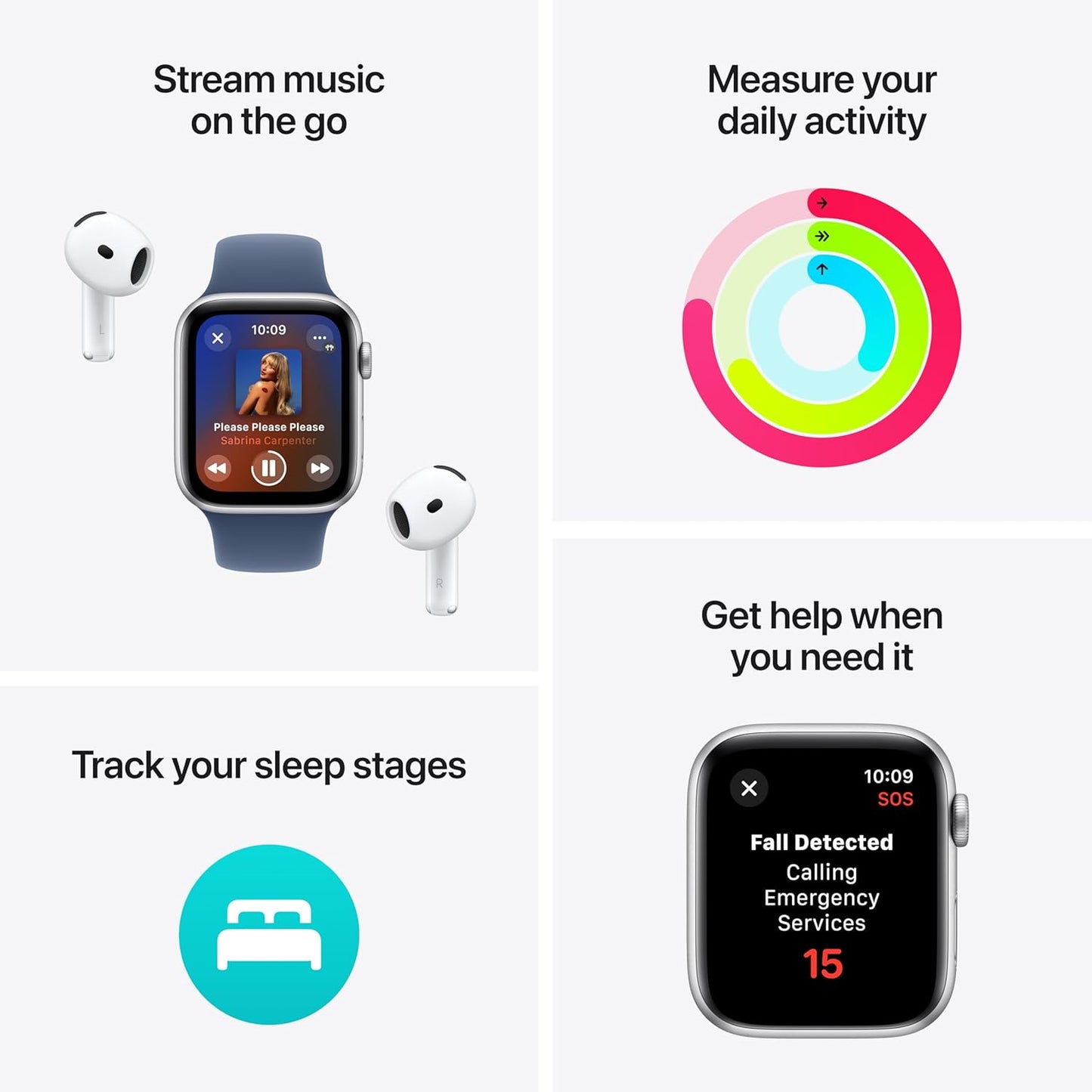Apple MXE73LL/A Watch SE (2nd Gen): GPS 40mm, Midnight Aluminum