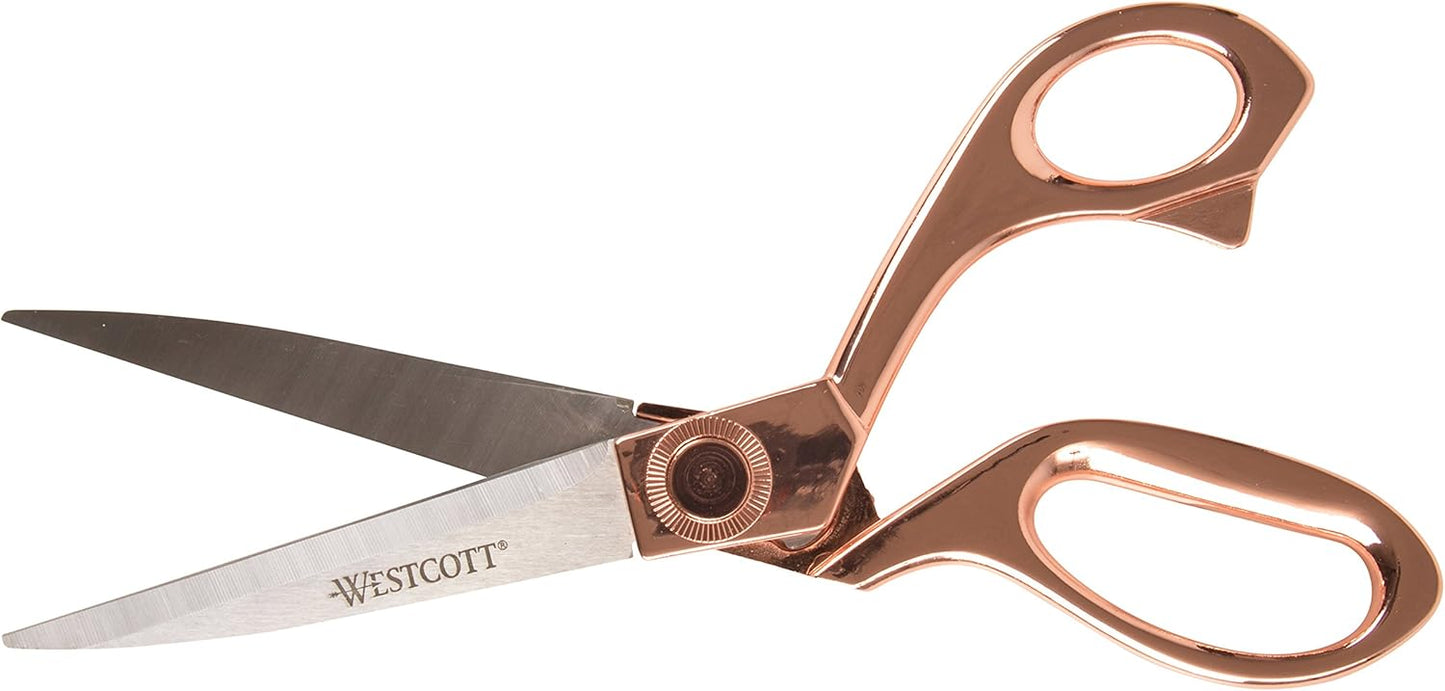 Westcott 16968 8-Inch Rose Gold Scissors - Stainless Steel, Office/Home