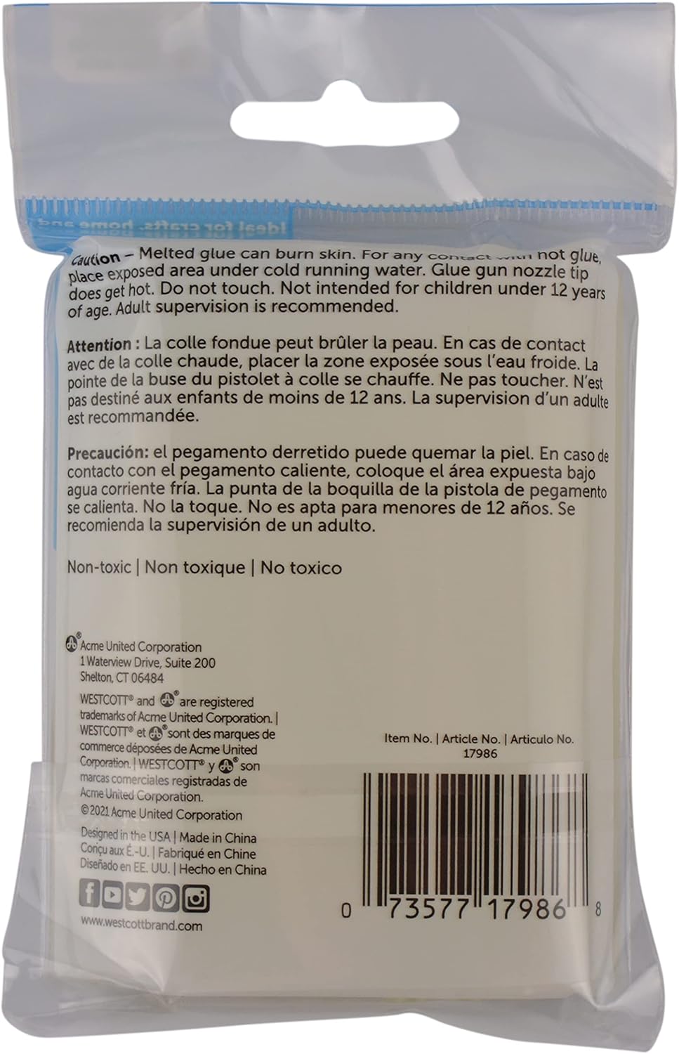 Westcott 17986 So Cool! Glue Sticks Low-Temp 30-Pack