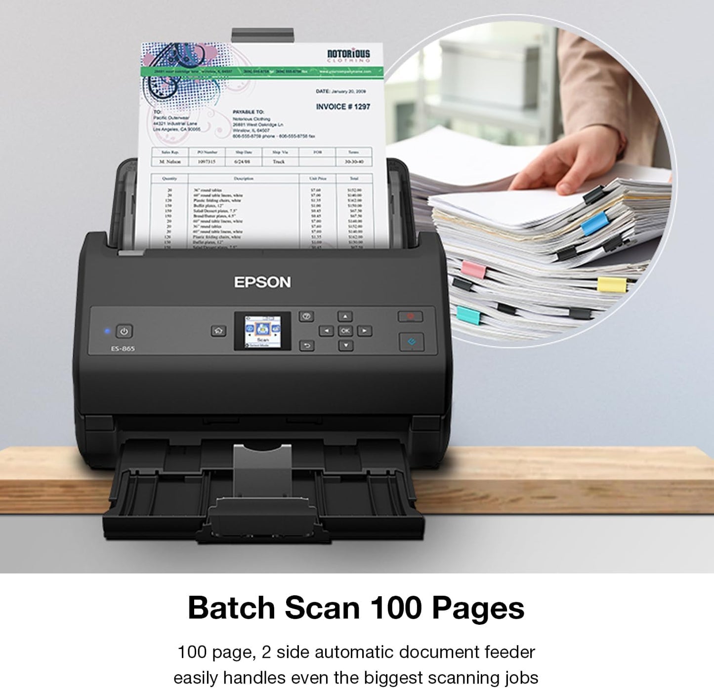 Epson ES-865 High-Speed Duplex Document Scanner