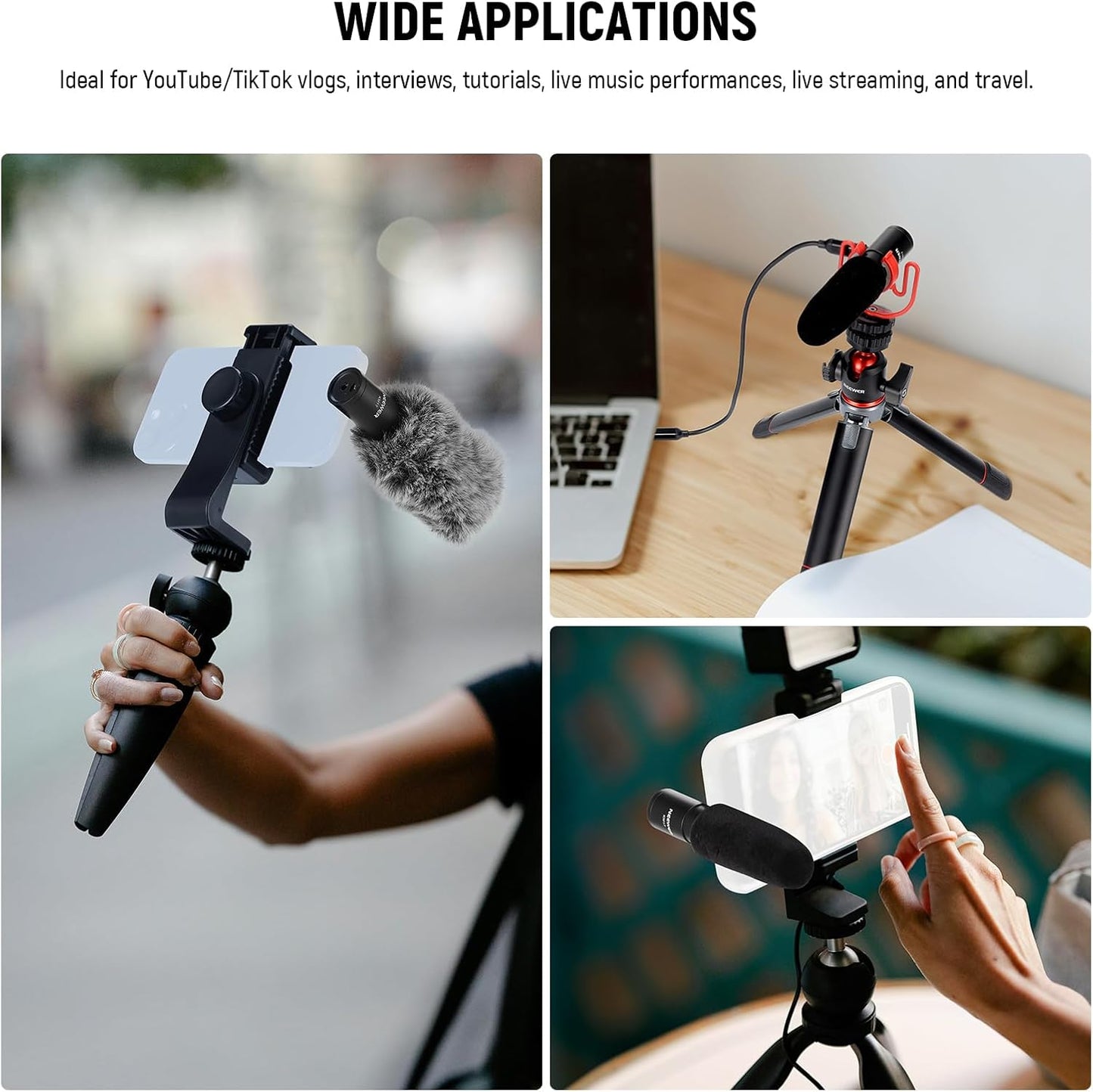 Neewer KM17 Pro USB C Microphone - Phone/Camera Vlog Mic