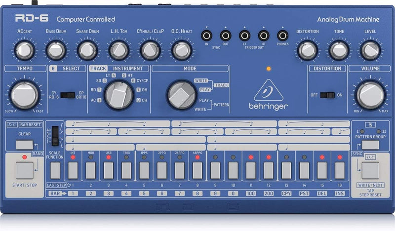 Behringer 000-EDZ04-00010 RD-6-BU Analog Drum Machine — main product image
