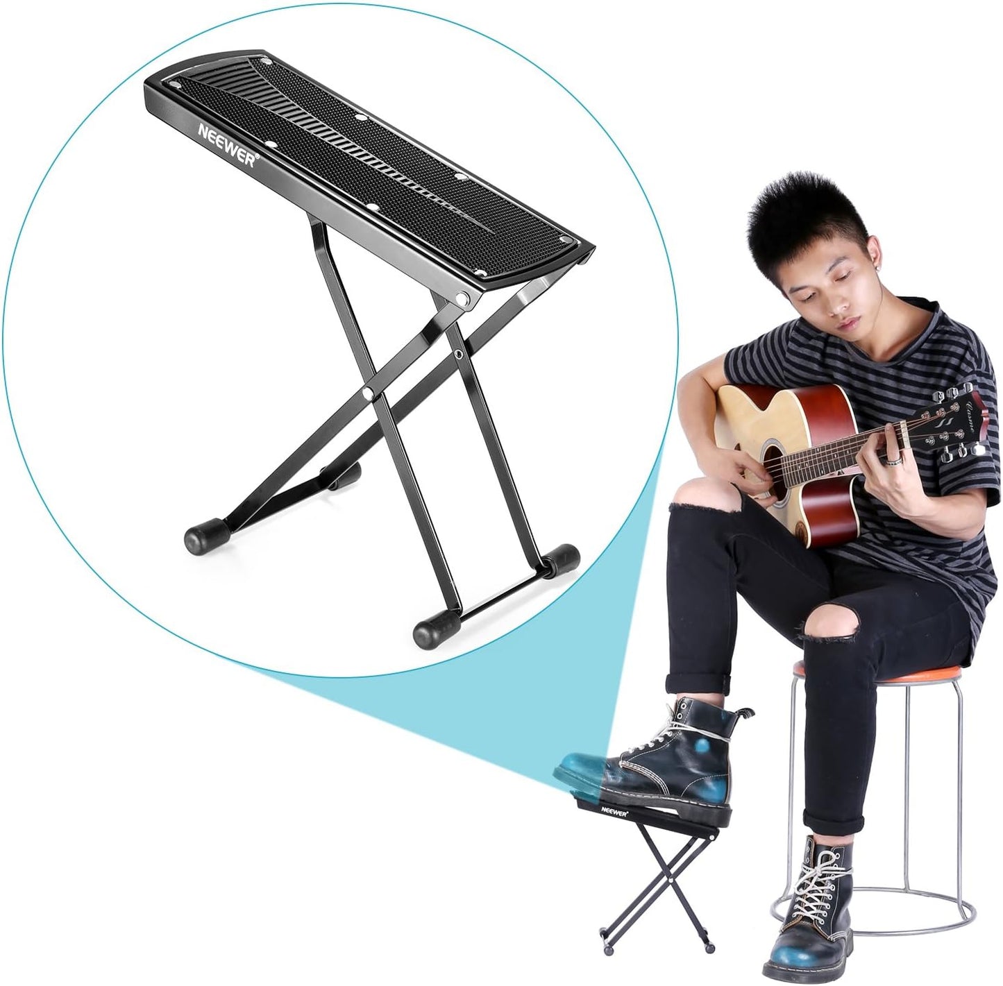 Neewer Guitar Foot Rest Adjustable Height Steel