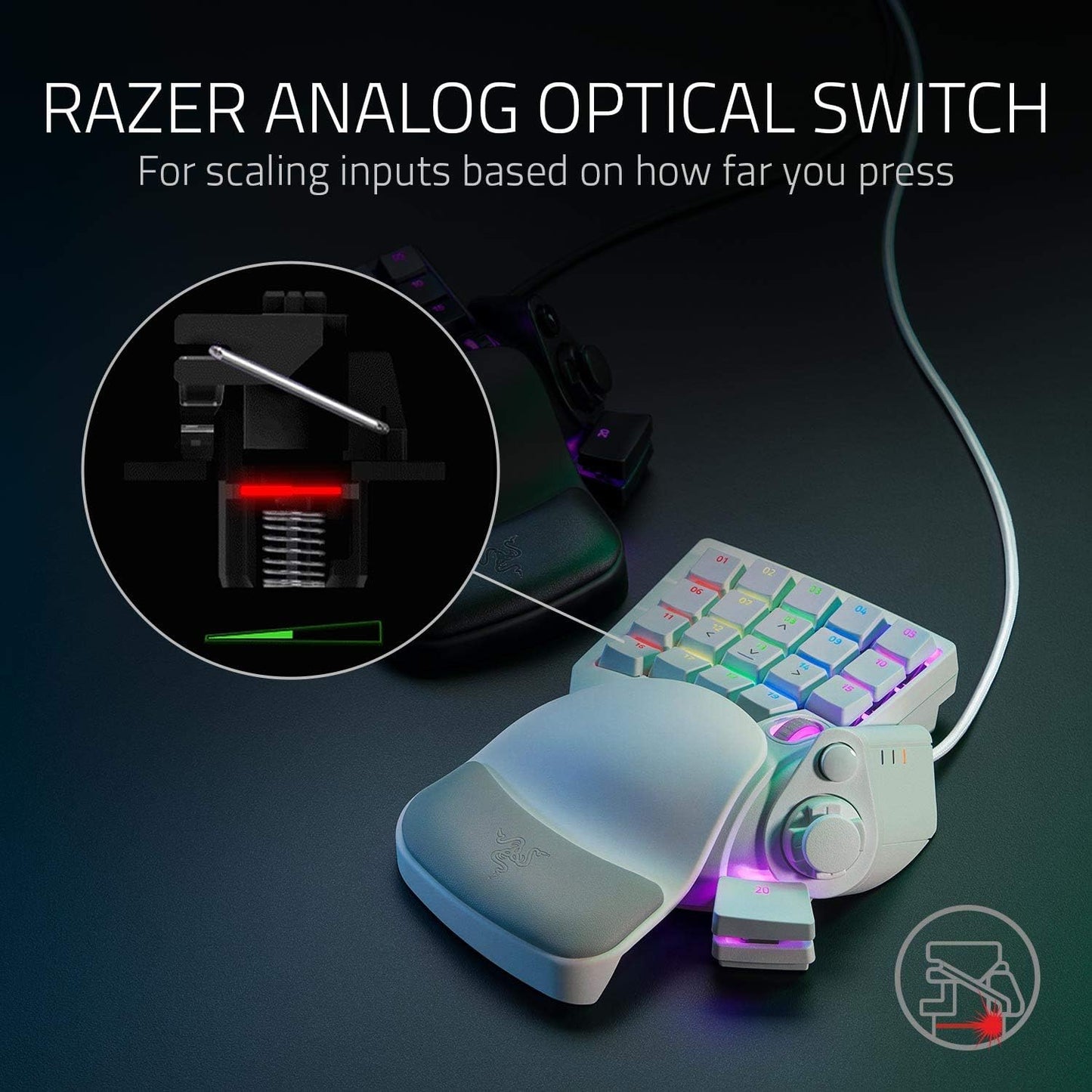 Razer RZ07-03110200-R3M1 Tartarus Pro Gaming Keypad White