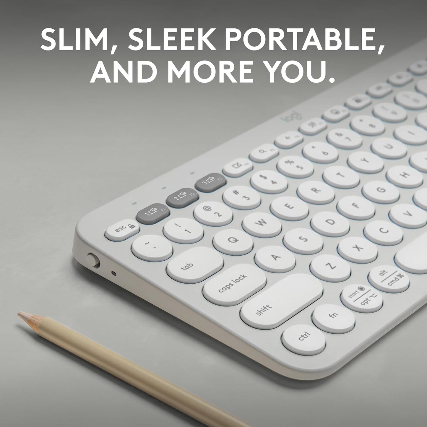 Logitech 920-011776 Pebble Keys 2 K380s Bluetooth Keyboard - White