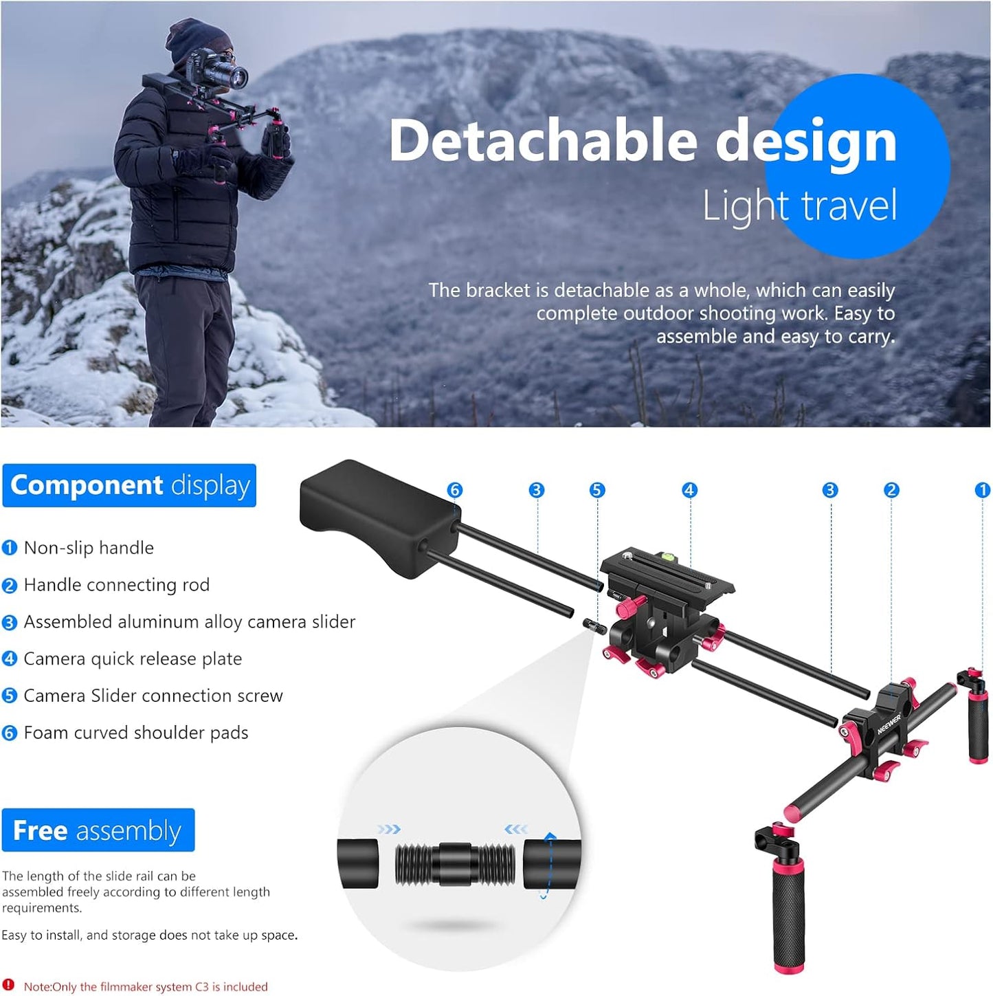 Neewer 10089728 Camera Shoulder Rig Video Film Making System