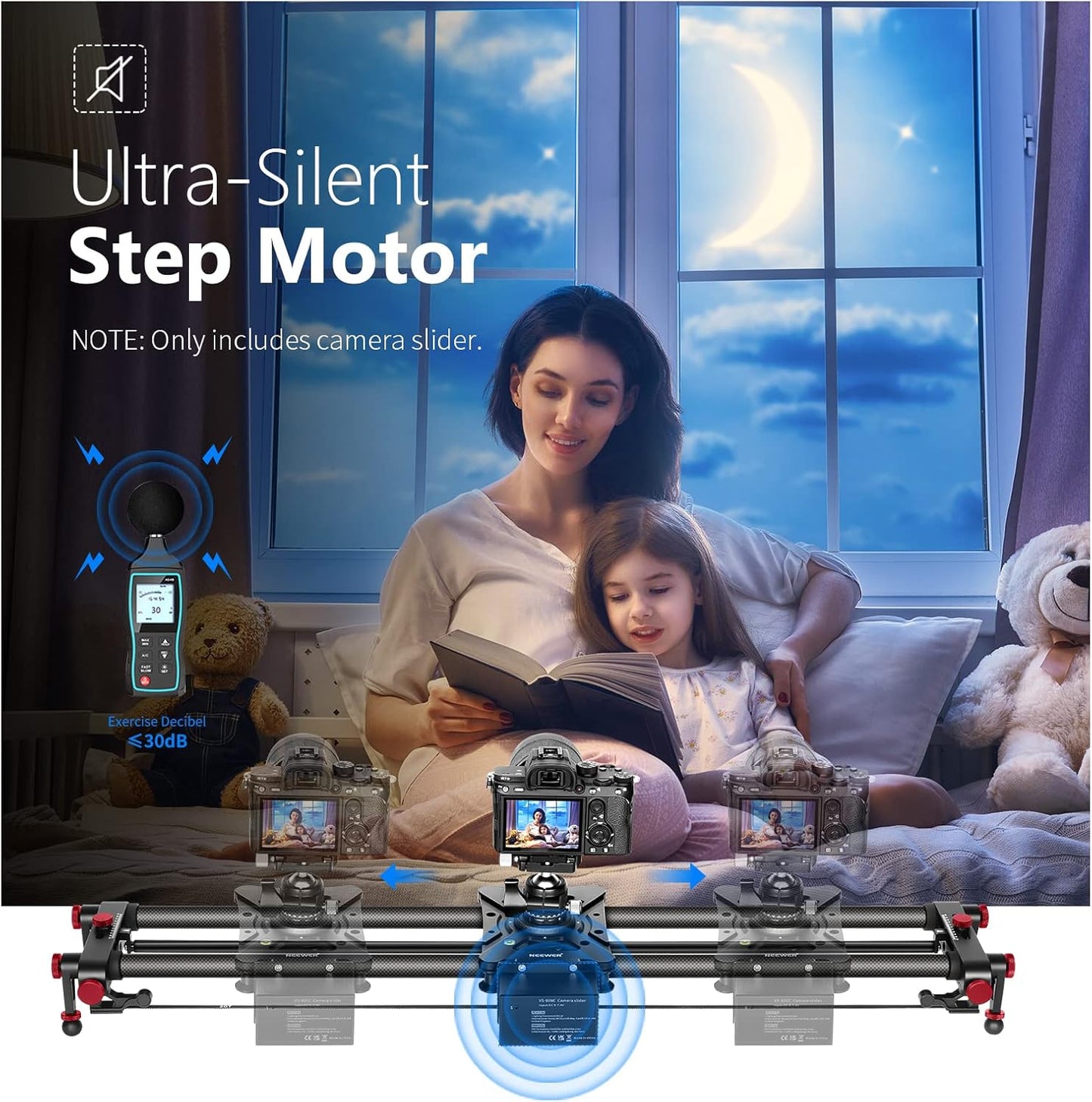 Neewer 10100335 Motorized Camera Slider 80cm Carbon