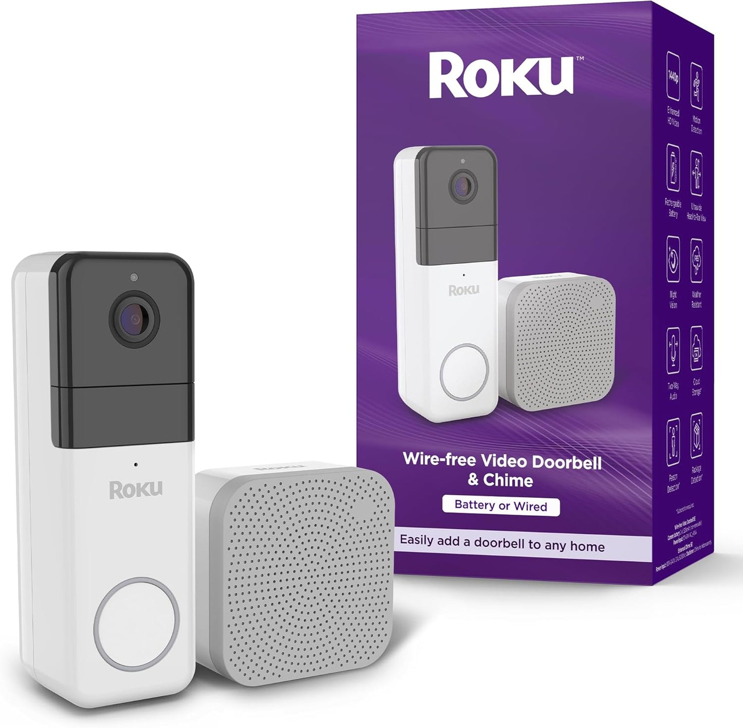Roku Wire-free Video Doorbell Chime Renewed