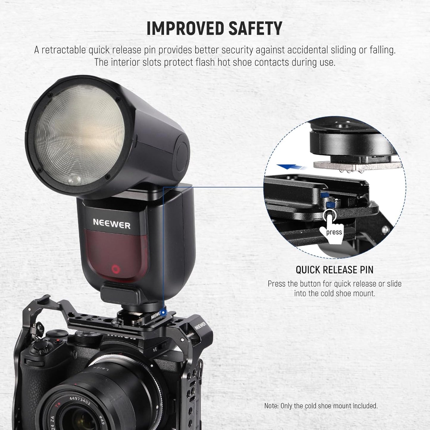 Neewer 10103126 Cold Shoe Mount Adapter 1/4" Threads