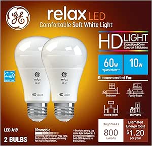 GE 96685 Relax HD Soft White 60W Equivalent LED Bulb