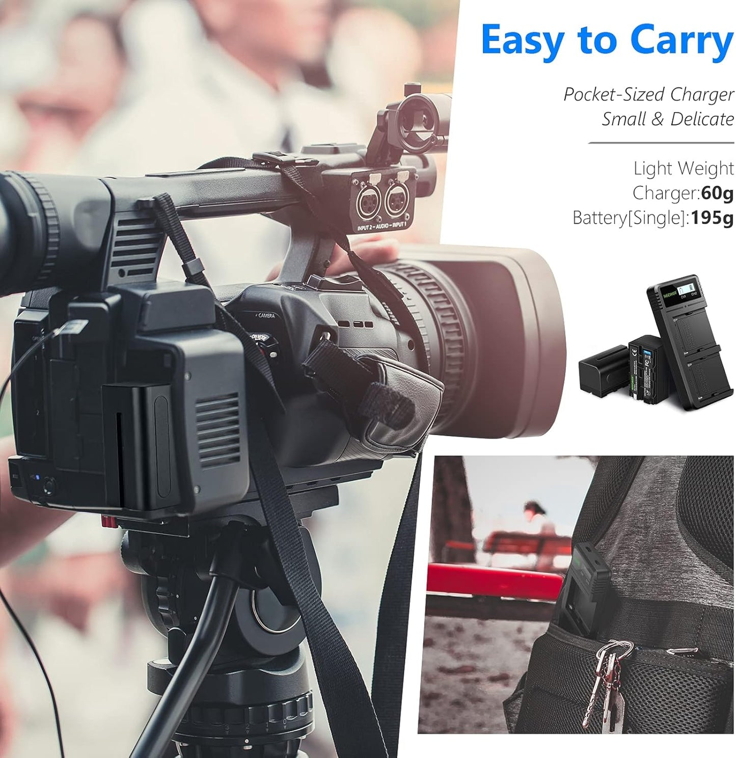 Neewer 10099856 Dual USB Charger + 2x NP-F750 Batteries