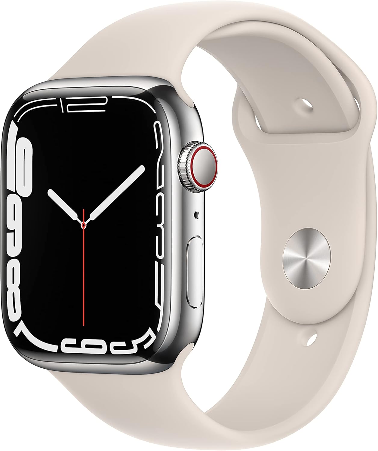 Apple MKJD3LL/A Watch Series 7: 45mm GPS + Cellular, Steel Case