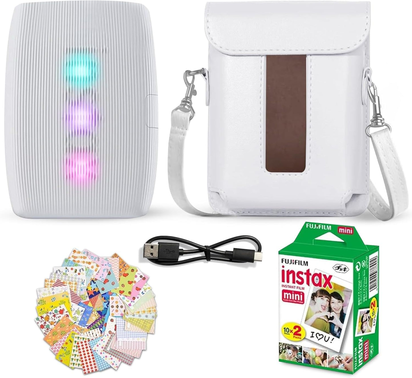 Fujifilm Mini Link 3 Smartphone Printer Bundle - Clay White