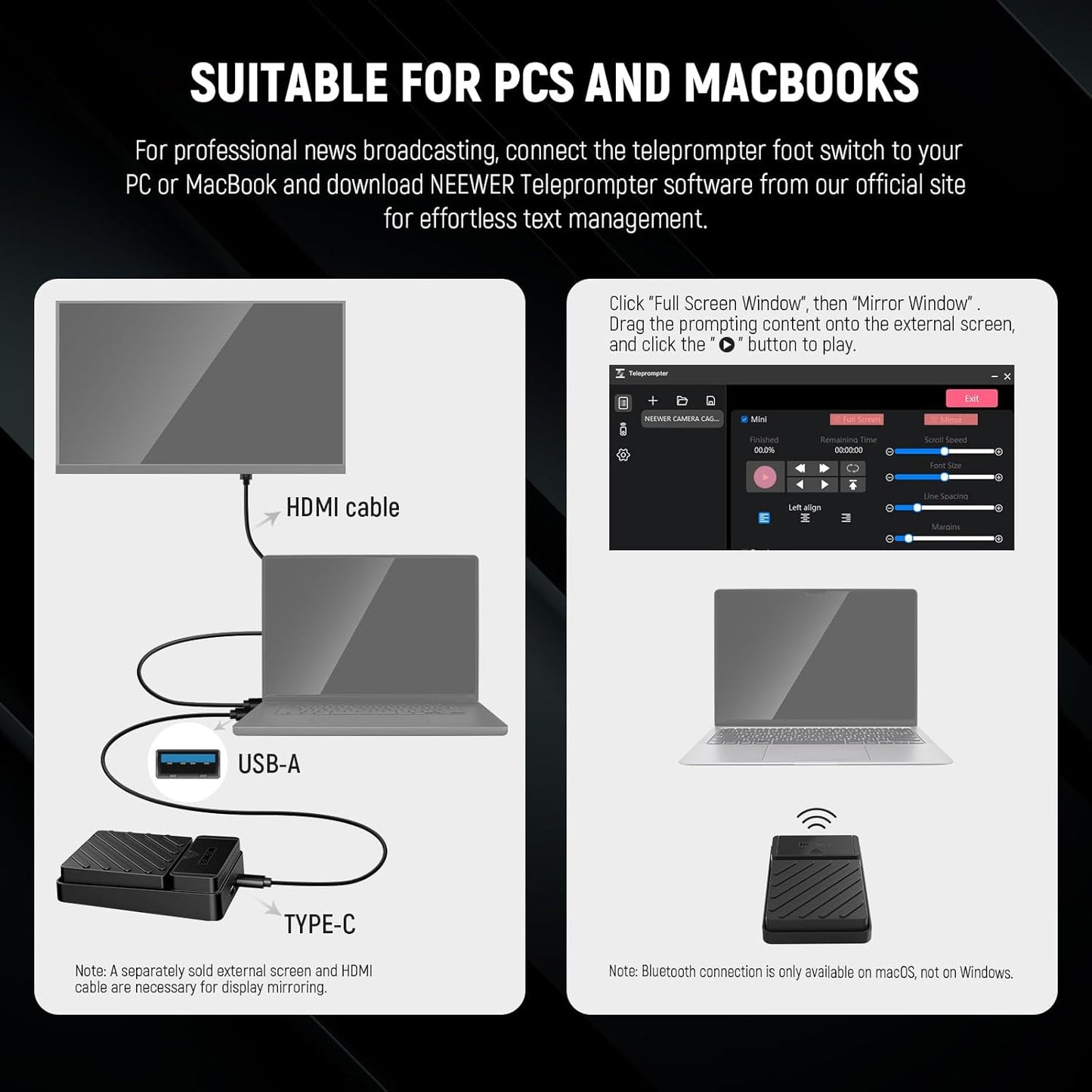 Neewer 10104437 Teleprompter App Foot Switch