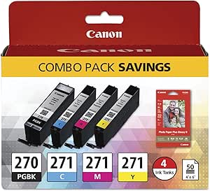 Canon CNM0373C005 PGI-270 CLI-271 Ink & Paper Pack