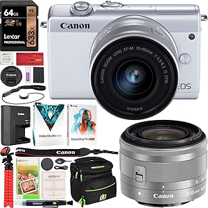 Canon E2CNEOSM200W1545 EOS M200 Mirrorless Camera 15-45mm Lens Kit
